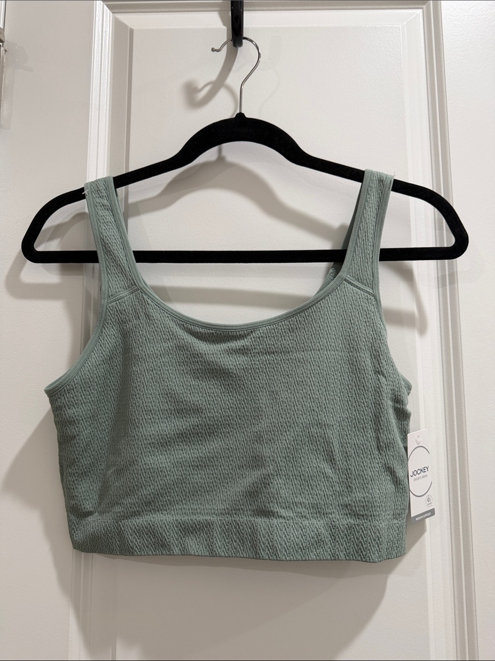Jockey Sage Ribbed Tank Sports Bra in Mint Green